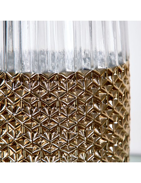 Jarrón cristal y dorado 30cm