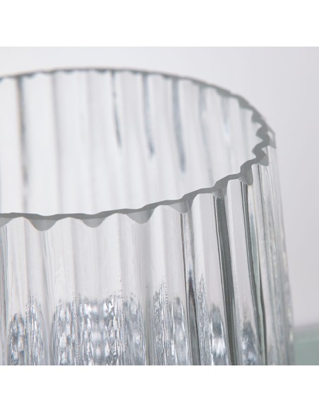 Jarrón cristal y dorado 30cm