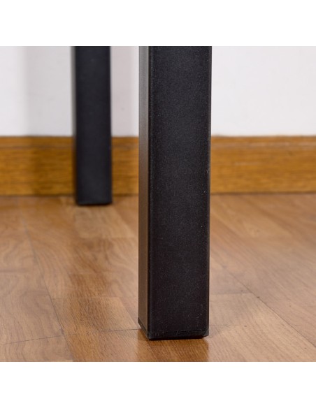 Mesa de comedor cristal con patas negras