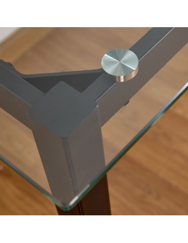Mesa de comedor cristal con patas negras