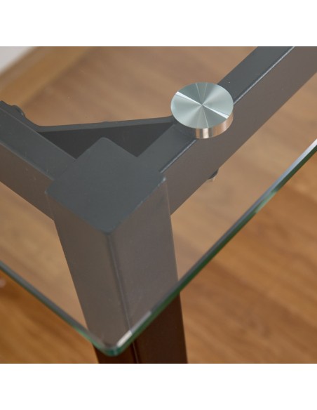Mesa de comedor cristal con patas negras