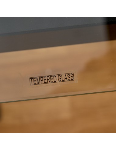 Mesa de comedor cristal con patas negras