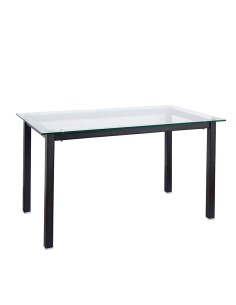 Mesa de comedor cristal con patas negras