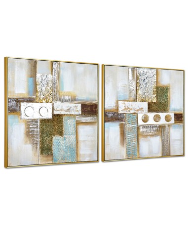 Cuadro en lienzo con marco dorado