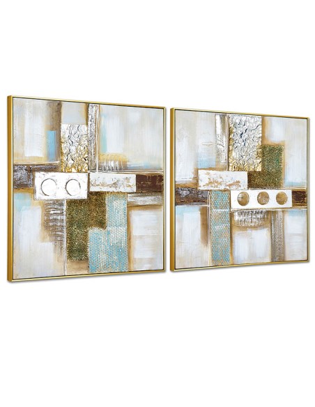 Cuadro en lienzo con marco dorado