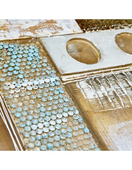 Cuadro en lienzo con marco dorado