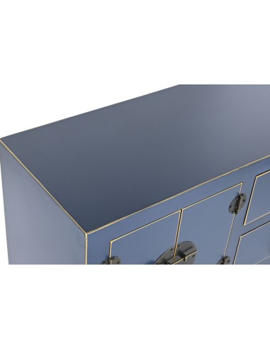 Consola de madera oriental en azul