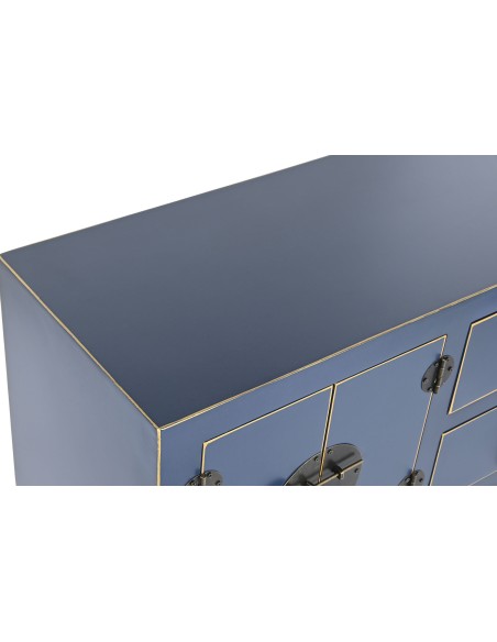 Consola de madera oriental en azul