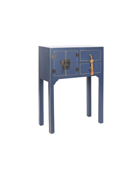 Consola de madera oriental en azul