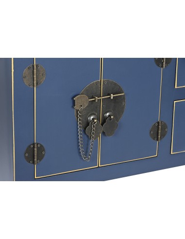 Consola de madera oriental en azul