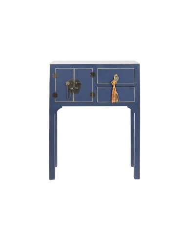 Consola de madera oriental en azul