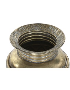 Jarrón metal con diseño de tinaja con base en dorado 2