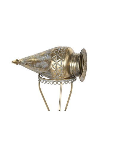 Jarrón metal con diseño de tinaja con base en...