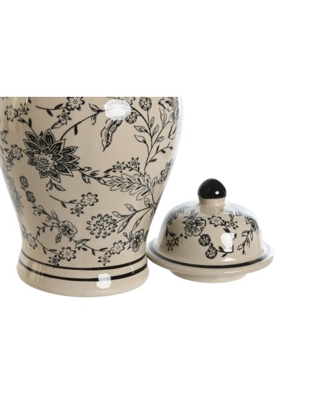 Tibor de cerámica de gres con color blanco