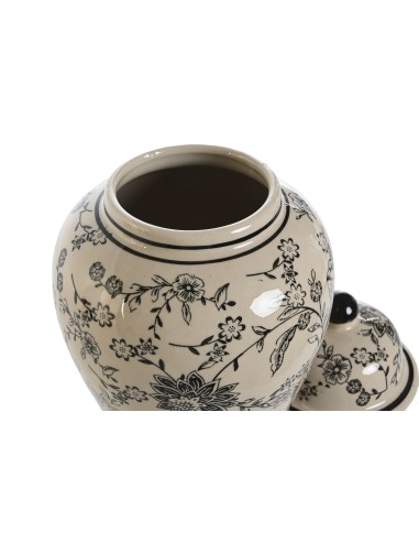 Tibor de cerámica de gres con color blanco