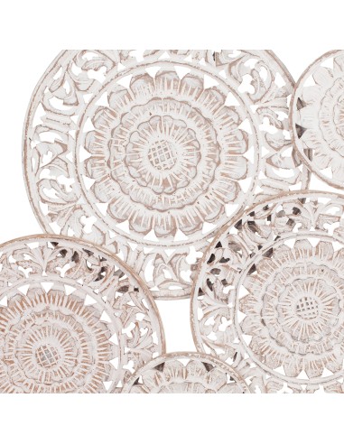 Decoración de pared madera circulos