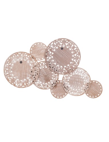 Decoración de pared madera circulos