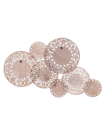 Decoración de pared madera circulos