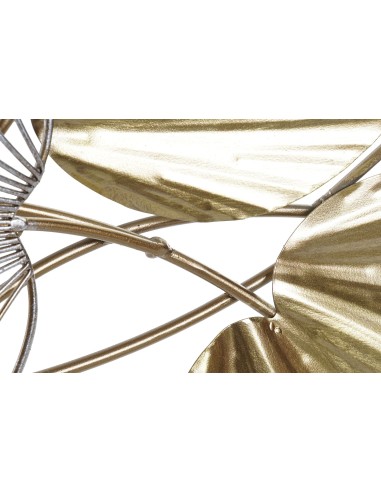 Decoración de metal de hojas doradas