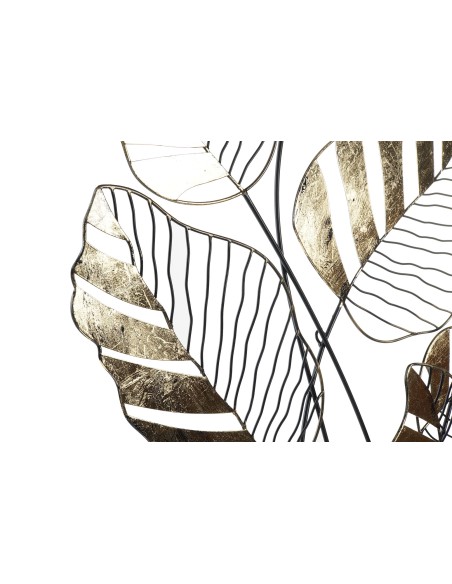 Decoración de metal hojas doradas