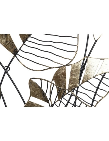 Decoración de metal hojas doradas