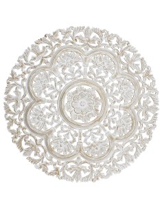 Decoración de madera redondo con diseño mándala