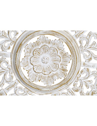 Decoración de madera redondo con diseño mándala