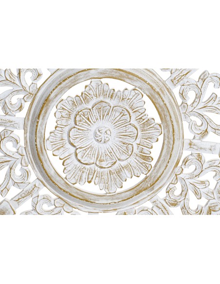 Decoración de madera redondo con diseño mándala