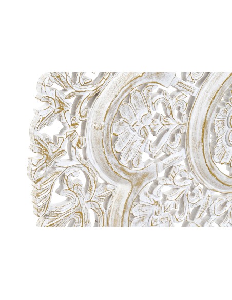 Decoración de madera redondo con diseño mándala