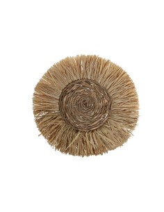 Decoración de pared fibra y rafia bicolor.