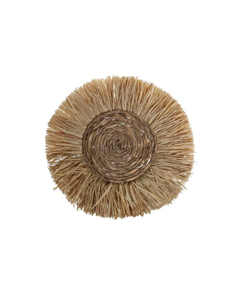 Decoración de pared fibra y rafia bicolor.