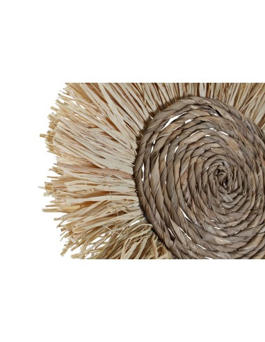Decoración de pared fibra y rafia bicolor.