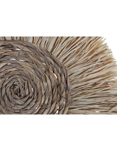 Decoración de pared fibra y rafia bicolor.