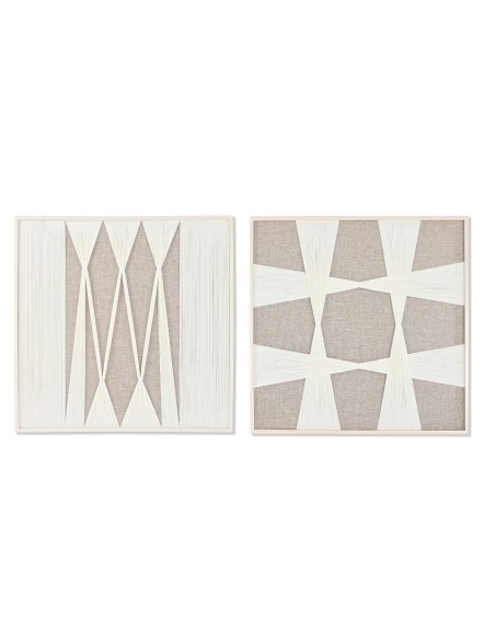 Cuadro de madera y algodón diseño 3D