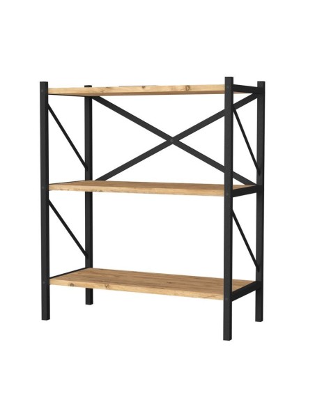 Estantería madera y metal 3 alturas
