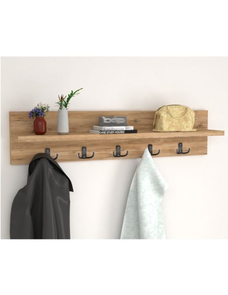 Perchero estantería con 5 colgadores dobles