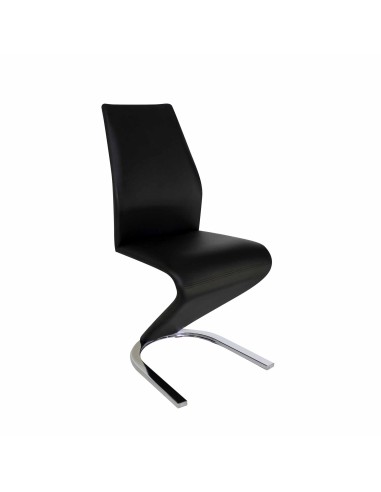 Silla tapizada con base en acero cromado