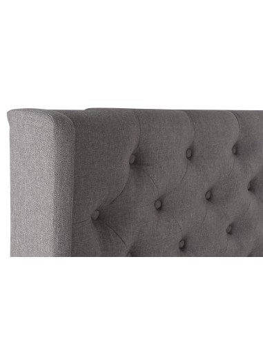 Cabecero de cama poliéster gris oscuro