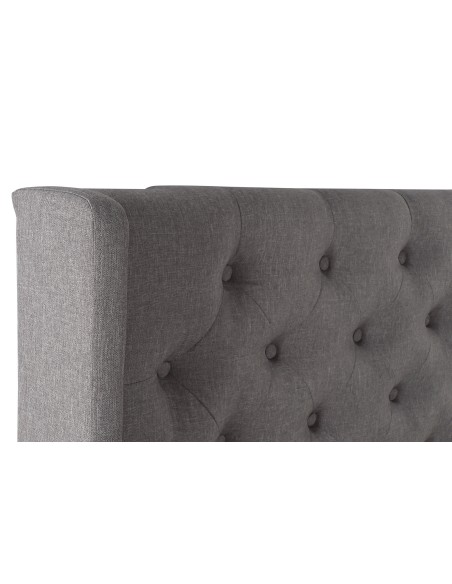 Cabecero de cama poliéster gris oscuro