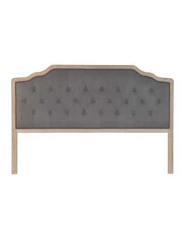 Cabecero de cama de roble y poliéster gris oscuro