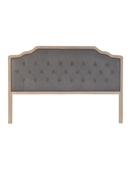 Cabecero de cama de roble y poliéster gris oscuro