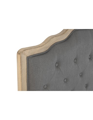 Cabecero de cama de roble y poliéster gris oscuro