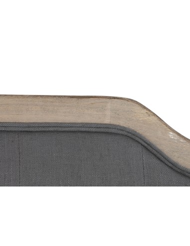 Cabecero de cama de roble y poliéster gris oscuro