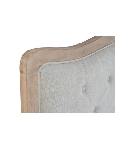 Cabecero de cama de roble y poliéster en gris claro 2