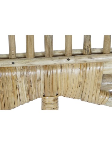 Cabecero de cama de ratán diseño doble altura