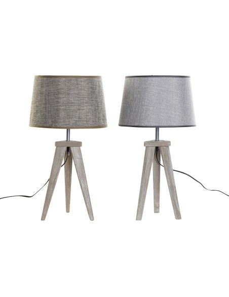 Lampara sobremesa de madera de pino