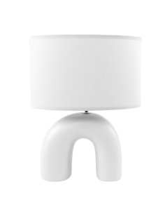 Lampara ovalada de cerámica en blanco.