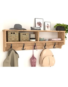 Estantería perchero de pared con 5 colgadores 2