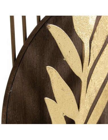 Decoración de pared de metal y madera