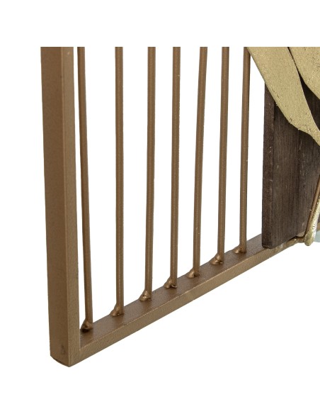 Decoración de pared de metal y madera